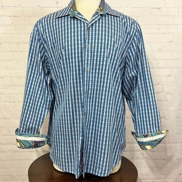 Robert Graham Other - ROBERT GRAHAM LONG SLEEVE BUTTON DOWN SHIRT Flip Cuff Detail 2XL great condition